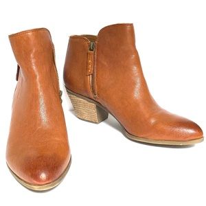 Frye Judith whiskey leather zip ankle booties boots shoes size 9.5